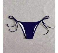 Einfarbige Bikinihose mit Bindedetail für Strandurlaub, Badeanzug-Unterteil für Frauen, G-String Badeanzug, Damen Bikini mit Formung