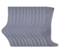 Einfarbige Damensocken mit hohem Baumwollanteil | 12 Paar Multipack | Socken-Snob | Dünne, bequeme, farbenfrohe Crew-Söckchen für Damen in Grau EU 37 - 42