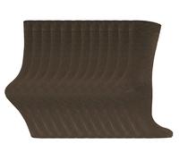 Einfarbige Damensocken mit hohem Baumwollanteil | 12 Paar Multipack | Socken-Snob | Dünne, bequeme, farbenfrohe Crew-Söckchen für Damen in Hellbraun EU 37 - 42