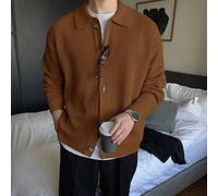 Einfarbiger camel-farbener Herren Lässig Cardigan, Herbst Business Kleidung