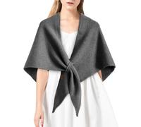 Einfarbiger Gestrickter Dreiecksschal Für Damen, Multifunktionaler Dreiecksschal Dreieckstuch Herbst Winter Warmer, Damen Poncho Schal, 2025 Strick Ponchos & Capes, Übergroßer Schal Strickjacken