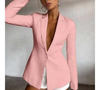 Einfarbiger, schmal geschnittener, eleganter Büroanzug mit Langarm-Blazer. Damen-Blazer in Rosa, Damen-Blazer in Rosa, Damen-Blazer in Rosa, Damen-Anz