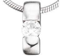Einhänger Anhänger 925 Sterling Silber rhodiniert 1 Zirkonia