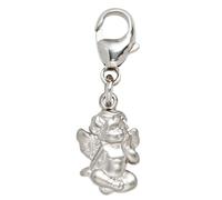 Einhänger Charm Engel 925 Sterling Silber rhodiniert mattiert