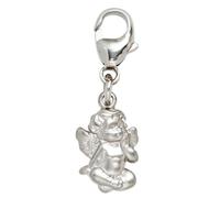 Einhänger Charm Engel 925 Sterling Silber rhodiniert mattiert