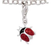 Einhänger Charm Marienkäfer 925 Sterling Silber rhodiniert