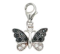 Einhänger Charm Schmetterling 925 Sterling Silber rhodiniert mit Zirkonia