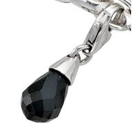 Einhänger Charm Tropfen 925 Silber rhodiniert 1 Zirkonia schwarz