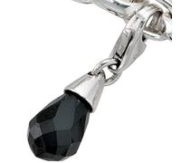 Einhänger Charm Tropfen 925 Sterling Silber rhodiniert 1 Zirkonia schwarz