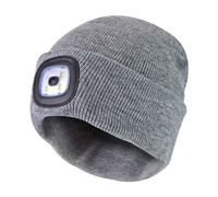 (Einheitsgröße, Grau) Sock Snob - Led Beanie Mütze für Damen | Knitted Beanie-Mütze mit Led-Licht für Camping
