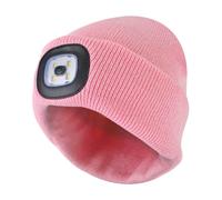 (Einheitsgröße, Rosa) Sock Snob - Led Beanie Mütze für Damen | Knitted Beanie-Mütze mit Led-Licht für Camping