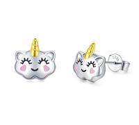 Einhorn Ohrringe für Frauen S925 Sterling silber hypoallergen Einhorn Ohrstecker süßer Einhorn Schmuck