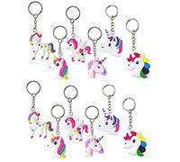 Einhorn Taschenanhänger Gastgeschenke Einhorn Schlüsselanhänger Set Anhänger für Tasche und Schlüssel, Einhorn Geburtstagsfeier Gefälligkeiten für Kinder Mädchen, Emoticon Spielzeug (12 Stück)