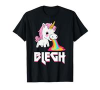 Einhorn Unicorn Blegh Hardcore Scream Merch - Heavy Metal T-Shirt für Herren - Schwarz, Kurzarm, V-Ausschnitt, Klein (EU)