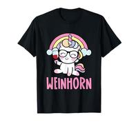 Einhorn Weinhorn | Lustiges Wein Weinglas Rotwein T-Shirt