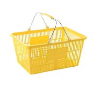 Einkaufskorb Aufbewahrungskorb Supermarkt Organizer Korb mit Griff Aus PE Eisen Material für Lebensmittel Spielzeug Und Einkauf für Haushalt Geschäft, Gelb