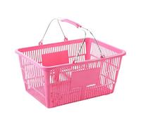 Einkaufskorb Aufbewahrungskorb Supermarkt Organizer Korb mit Griff Aus PE Eisen Material für Lebensmittel Spielzeug Und Einkauf für Haushalt Geschäft, Rosa