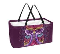 Einkaufskorb Farbe Eule Einkaufstasche Wasserdicht Tragekorb Faltbar Picknickkorb Drucken Shopping Bags 56x29x32 cm