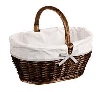 Einkaufskorb m. Textilfutter, brau