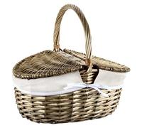 Einkaufskorb mit Textileinlage, 40 × 28 cm, Weide KESPER 17695