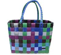Einkaufskorb Shopper geflochten aus Kunststoff - robuster Strandkorb aus wasserabweisendem Material Farbe Classic/Tao