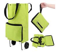 Einkaufstasche, faltbar, mit Rollen, faltbar, mit Gummirädern, faltbar, aus Oxford-Stoff, Einkaufstrolley, wiederverwendbar, für Camping im Supermarkt