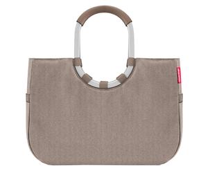 Einkaufstasche im shopping Style by Reisenthel loopshopper in edlem Mokka -wasserabweisender Stoff - Fischgrätenmuster - herringbone mokka