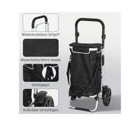 Einkaufstrolley 3-in-1 klappbar mit 40L Kapazität und Kühlfach belastbar bis 25kg schwarzer Trolley für urbanes Einkaufen