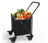 Einkaufstrolley klappbar,64L Shopping Trolley, Einkaufstrolley mit Rädern und 4 Körben, Tragbar Einkaufswagen zum Einkaufen, Einkaufen, Wäschewaschen