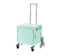 Einkaufstrolley Klappbar, Einkaufswagen mit Verstellbarem Teleskop-Griff, Treppensteiger mit Deckel, fahrbare Transport Trolley, für Einkaufen Reisen Büro Camping