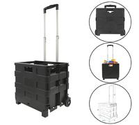 Einkaufstrolley klappbar Trolley Einkaufswagen Einkaufskorb Klappbox 32L schwarz