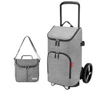 Einkaufstrolley Reisenthel im Set: Tasche + Rollgestell + Zugabe in grau passend - grau Grau/Schwarz