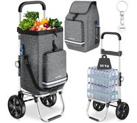 Einkaufstrolley Shopper, 3-in-1, klappbar, mit Kühltasche - grau 38.50 x 41.00 x 98.50 cm