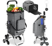 Tectake Einkaufstrolley Shopper 3 In 1 Nutzung Auch Als Umhängetasche und Sackkarre 56 L Klappbares Aluminiumgestell Mit Abnehmbarem Bezug 42 x 38