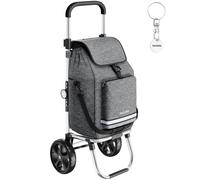Einkaufstrolley Shopper, 3-in-1, klappbar, mit Kühltasche - grau 38.50 x 41.00 x 98.50 cm