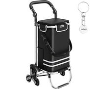 Einkaufstrolley Shopper, 3-in-1, klappbar, mit Kühltasche - schwarz 36.00 x 46.00 x 100.50 cm