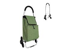 Relaxdays Einkaufstrolley Treppensteiger 45 l Grün,Schwarz,Silber