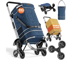 Einkaufstrolley Treppensteiger Blau