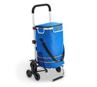 Juskys 3in1 Einkaufstrolley für Treppen - 56 L, modern & klappbar - Treppensteiger Trolley zum Shopping - Sackkarre & Tasche - Trolli Dunkelblau