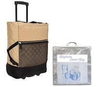 Einkaufstrolley Trolley groß Einkaufsroller faltbar Punta Wheel 35 Liter Volumen Alu Stange Schulter-Handgurte Auswahl + Thermo Kühltasche (Classy Gold 2900 + Bagboom Tasche)