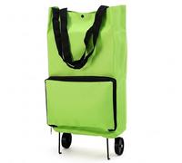 Einkaufstrolleys, zusammenklappbarer Einkaufstrolley, Faltbarer Trolley-Wagen: umwandelbarer Rucksack mit Rollen, wasserdichtes 600D-Oxford-Gewebe, grüne Trolleys
