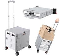 Einkaufswagen für Haushalt und Küche, praktisch, tragbar, langlebig, Einkaufstaschen, Körbe und Trolley, Verstellbarer Teleskopgriff mit verstecktem Deckel, mit 4 Schwenkrädern