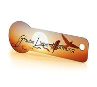 Einkaufswagenlöser Glaube, Liebe, Hoffnung/Schlüsselanhänger Einkaufschip mit Schlüsselfundservice/Abziehbarer Einkaufswagenchip Metall, Chip Einkaufswagen, Key Finder / 1 Stück