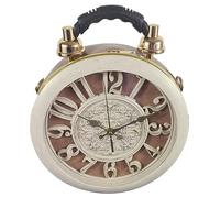 Einkaufszauber Designer Handtasche mit echter Uhr Beige
