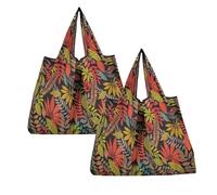 Einkauftasche, 2 Wiederverwendbare Einkauftasche，Tragbare Einkaufstasche Faltbar Einkaufsbeutel，Umweltfreundliche Waschbar Einkaufstüten,Mini Maxi Shopper