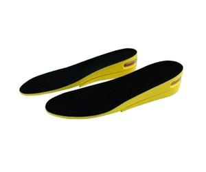 Einlegesohlen zur Erhöhung der Körpergröße, Unsichtbar, PU | Zweilagig, Fersenerhöhung, Schwarz Gelb, Trim To Fit, für High Top Sneakers und Dressschuhe