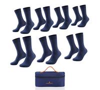 EINSIEBTEL® EINCLASSIC Herren Socken Business Socken 7er Pack, Geschenkverpackung mit Aufbewahrungstasche (39-42, 7X Blue Navy)