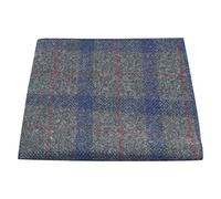 Einstecktuch, kariert, Tweed, Schottenkaro, Grau und Blau