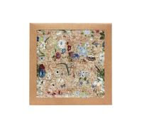 Einstecktuch mit floralem Druck - Beige