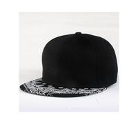 (Einstellbar 55-60cm Schwarz) Marke Sommer 5 Panels Snapback Caps für Männer Cashew Blumen Flat Peak Baseball